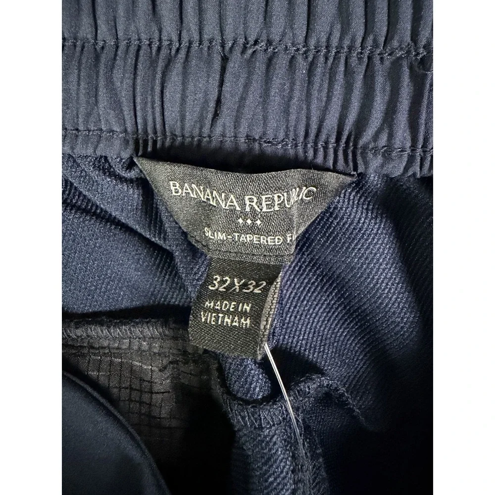 NWT Banana Republic Pants Mens 32x32 Blue Performance Slim Tapered Fit Golf